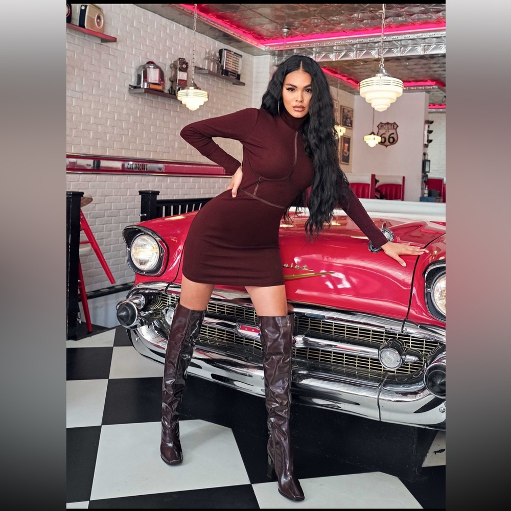 Point Toe Chunky Heel Over The Knee Boots